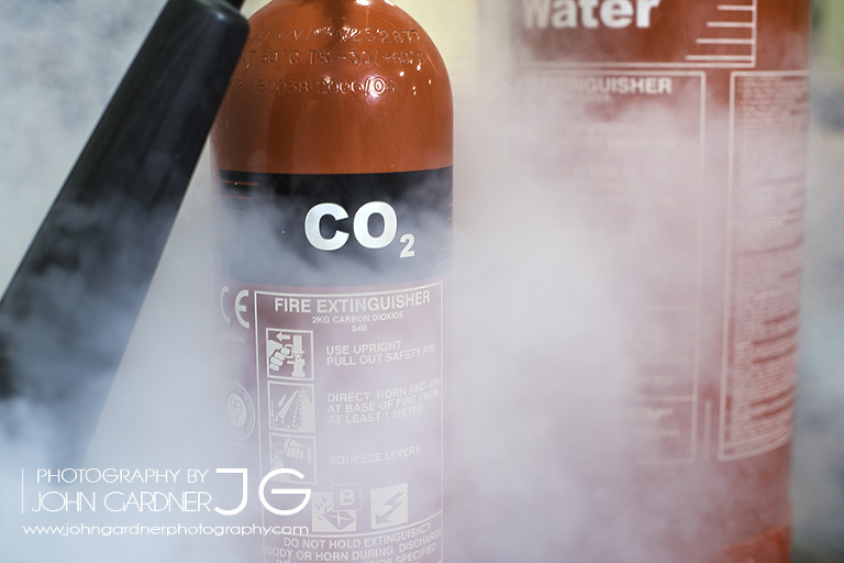 commercial photography | fire extinguisher going off