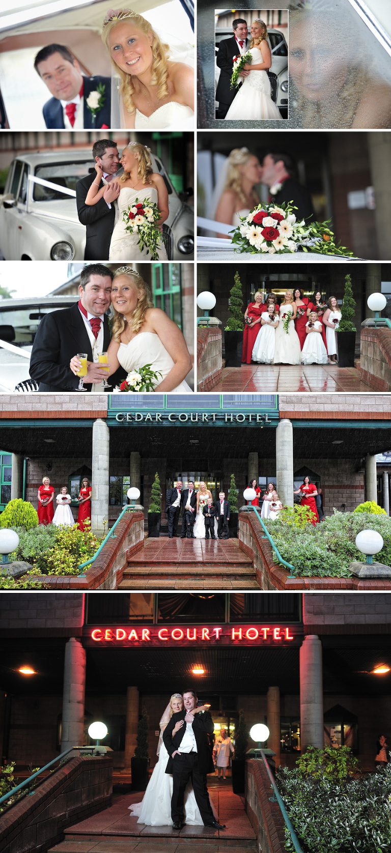 Wakefield wedding photographer shooting wet weather wedding at Cedar Court Hotel